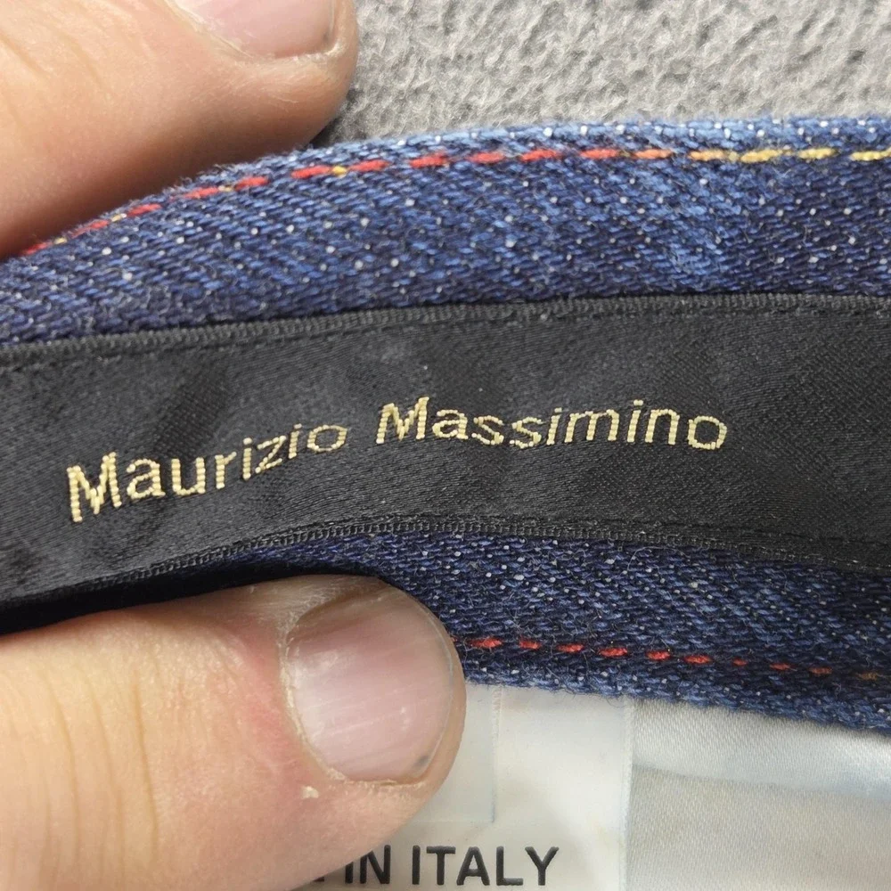 Maurizio Massimino Jeans Mens Blue Selvedge Made In Italy Raw Hem Fits 31x28